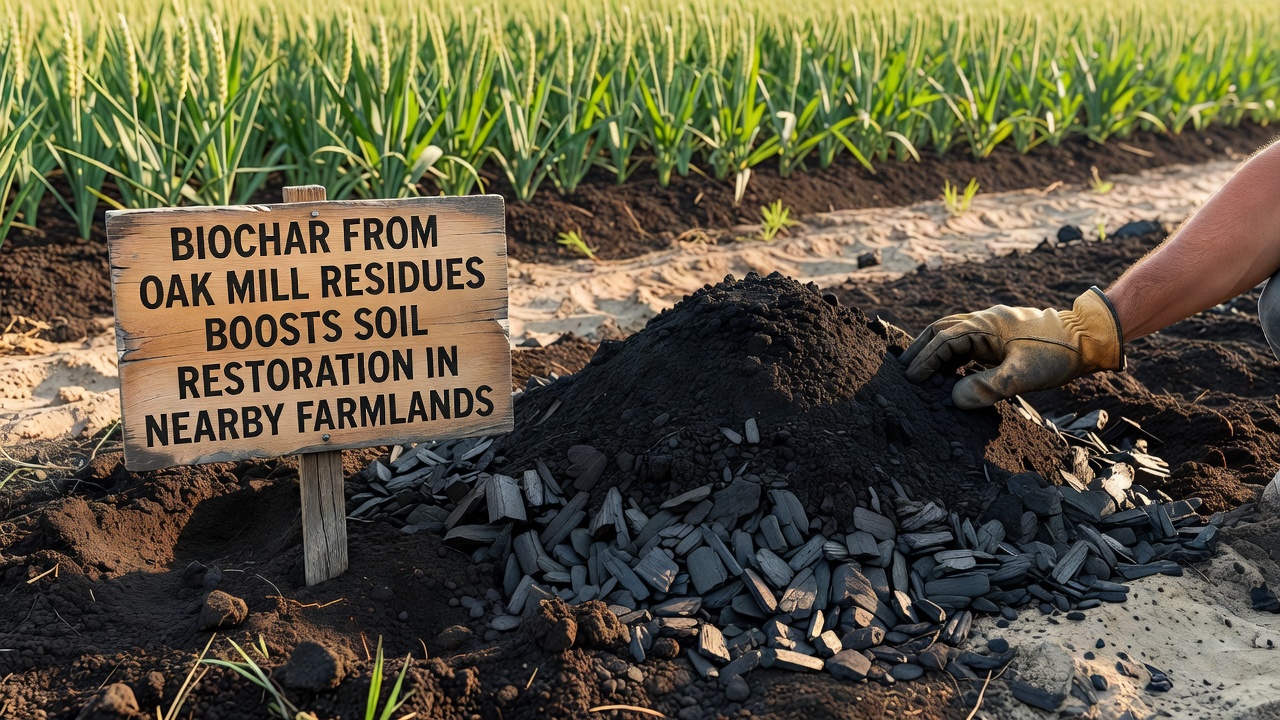 Biochar from Oak Mill Residues Boosts Soil Restoration in Nearby Farmlands